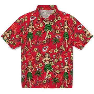 Kansas City Chiefs Hawaiian Shirt - Hawaiian Girls Design | Moonbestprint