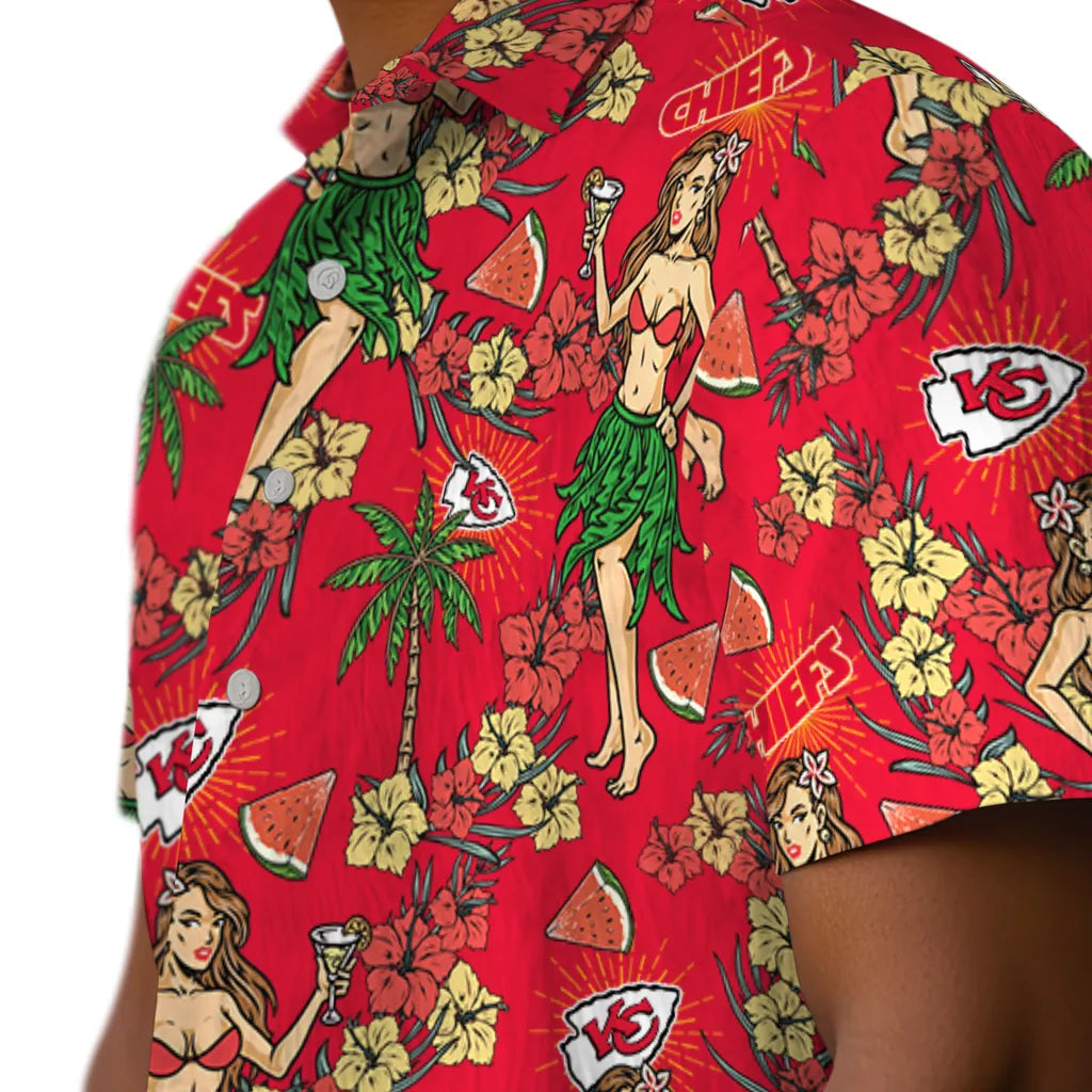 Kansas City Chiefs Hawaiian Shirt - Hawaiian Girls Design | Moonbestprint