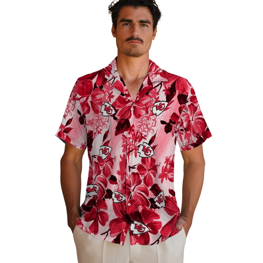 Kansas City Chiefs Hawaiian Shirt - Hibiscus Arrangement | Moonbestprint