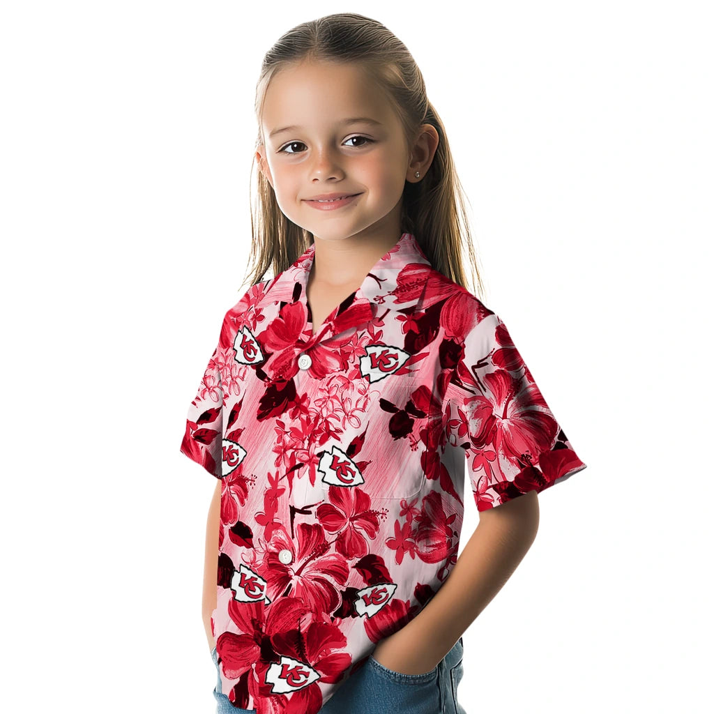 Kansas City Chiefs Hawaiian Shirt - Hibiscus Arrangement | Moonbestprint