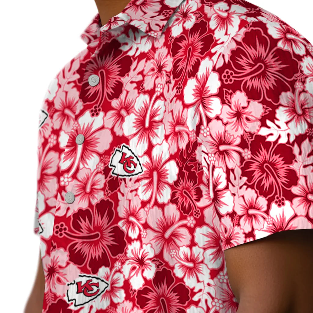 Kansas City Chiefs Hawaiian Shirt - Hibiscus Blooms | Moonbestprint