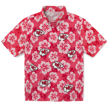 Kansas City Chiefs Hawaiian Shirt - Hibiscus Cluster | Moonbestprint