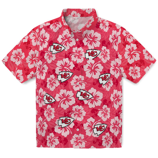 Kansas City Chiefs Hawaiian Shirt - Hibiscus Cluster | Moonbestprint