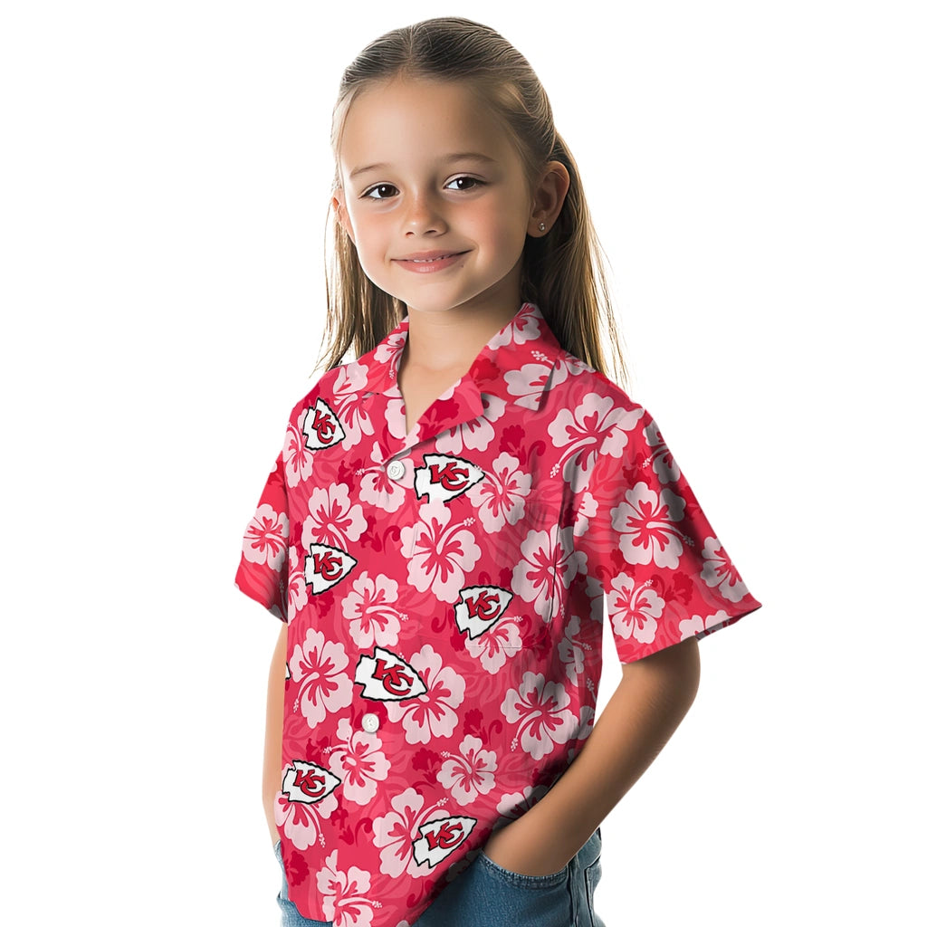 Kansas City Chiefs Hawaiian Shirt - Hibiscus Cluster | Moonbestprint
