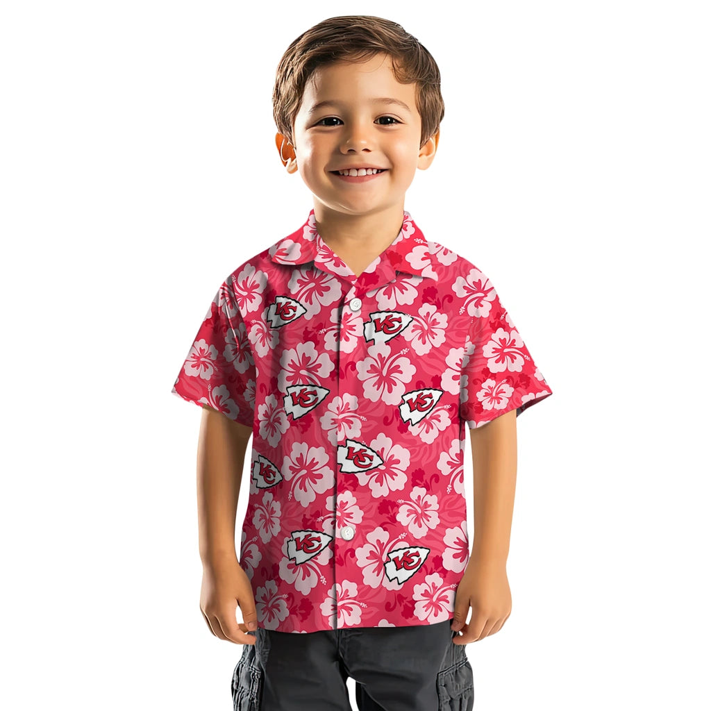 Kansas City Chiefs Hawaiian Shirt - Hibiscus Cluster | Moonbestprint
