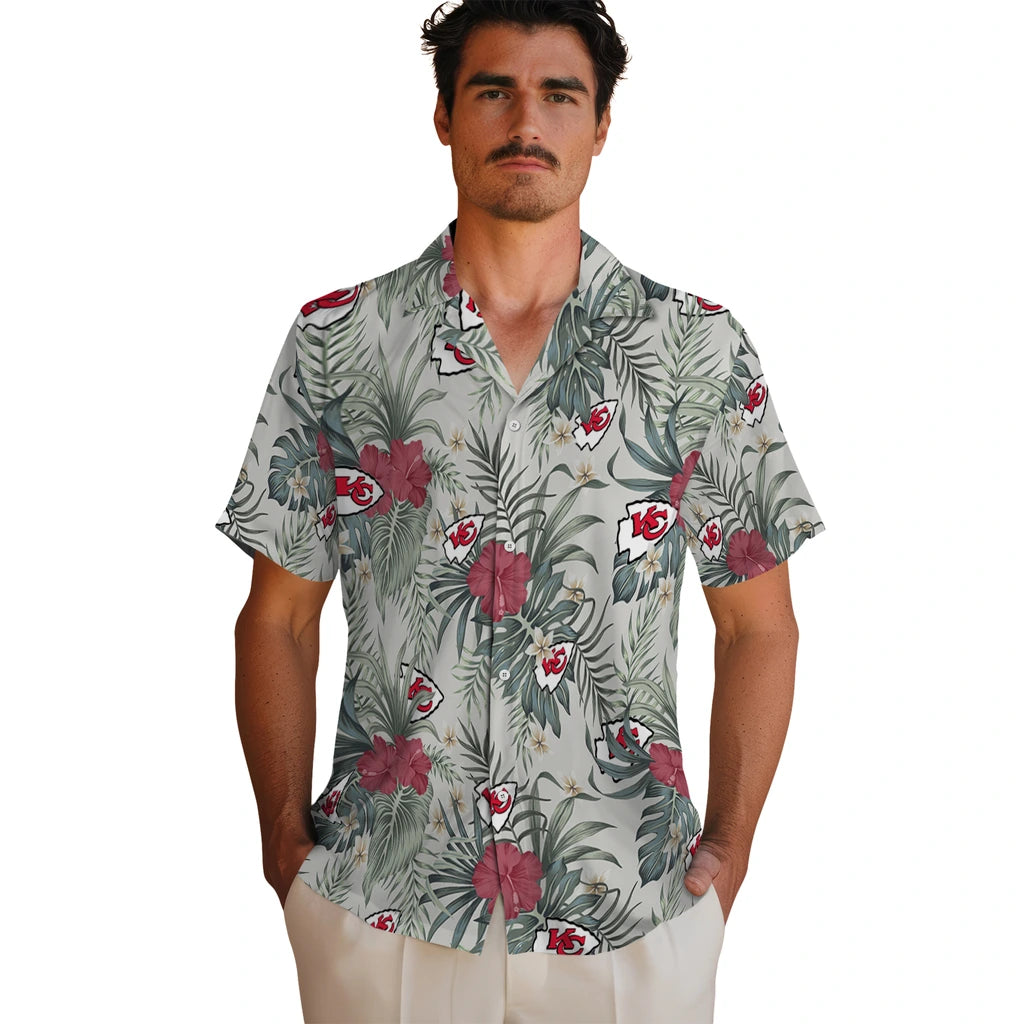 Kansas City Chiefs Hawaiian Shirt - Hibiscus Designs | Moonbestprint