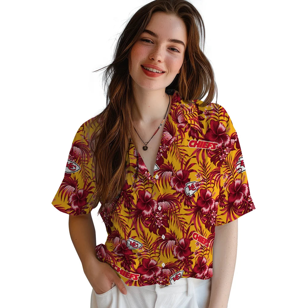 Kansas City Chiefs Hawaiian Shirt - Hibiscus Exotic | Moonbestprint