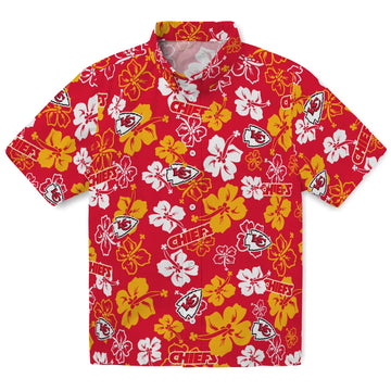 Kansas City Chiefs Hawaiian Shirt - Hibiscus Flower Design | Moonbestprint