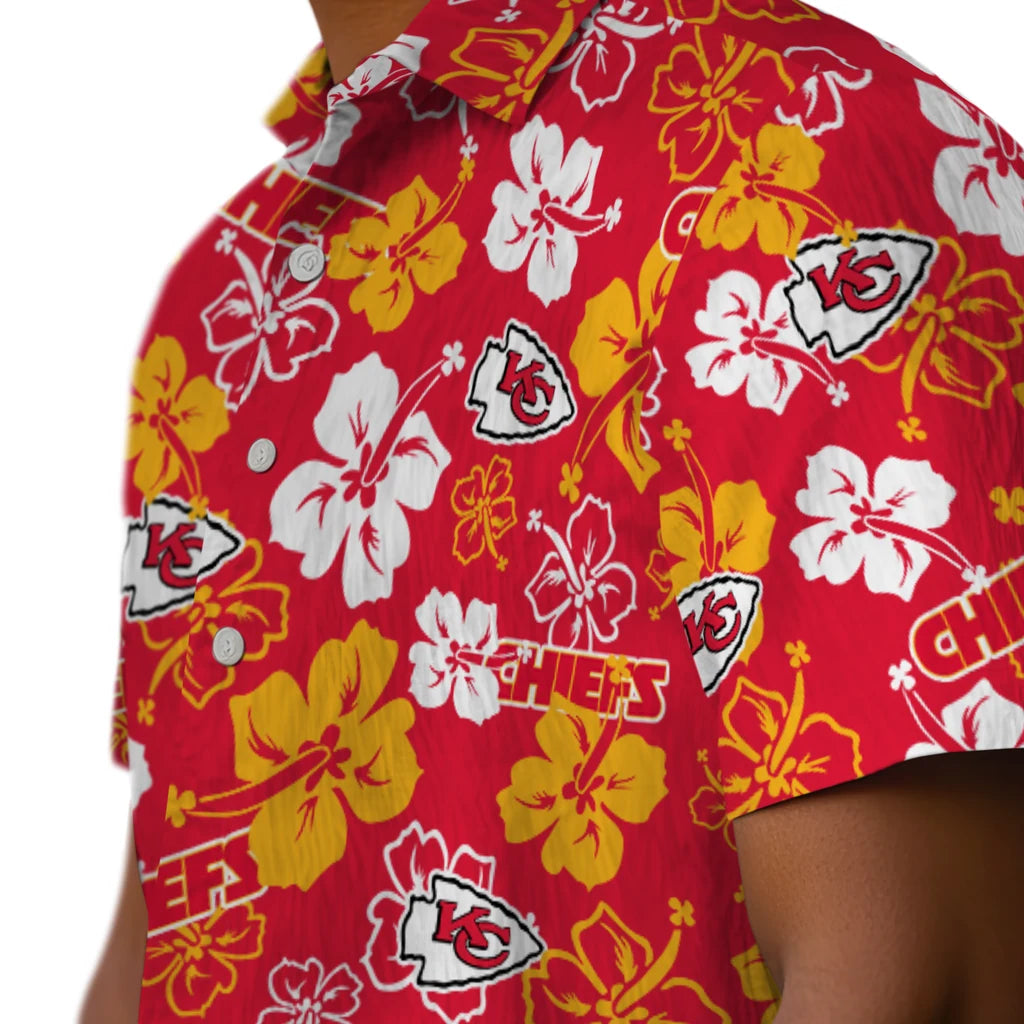 Kansas City Chiefs Hawaiian Shirt - Hibiscus Flower Design | Moonbestprint