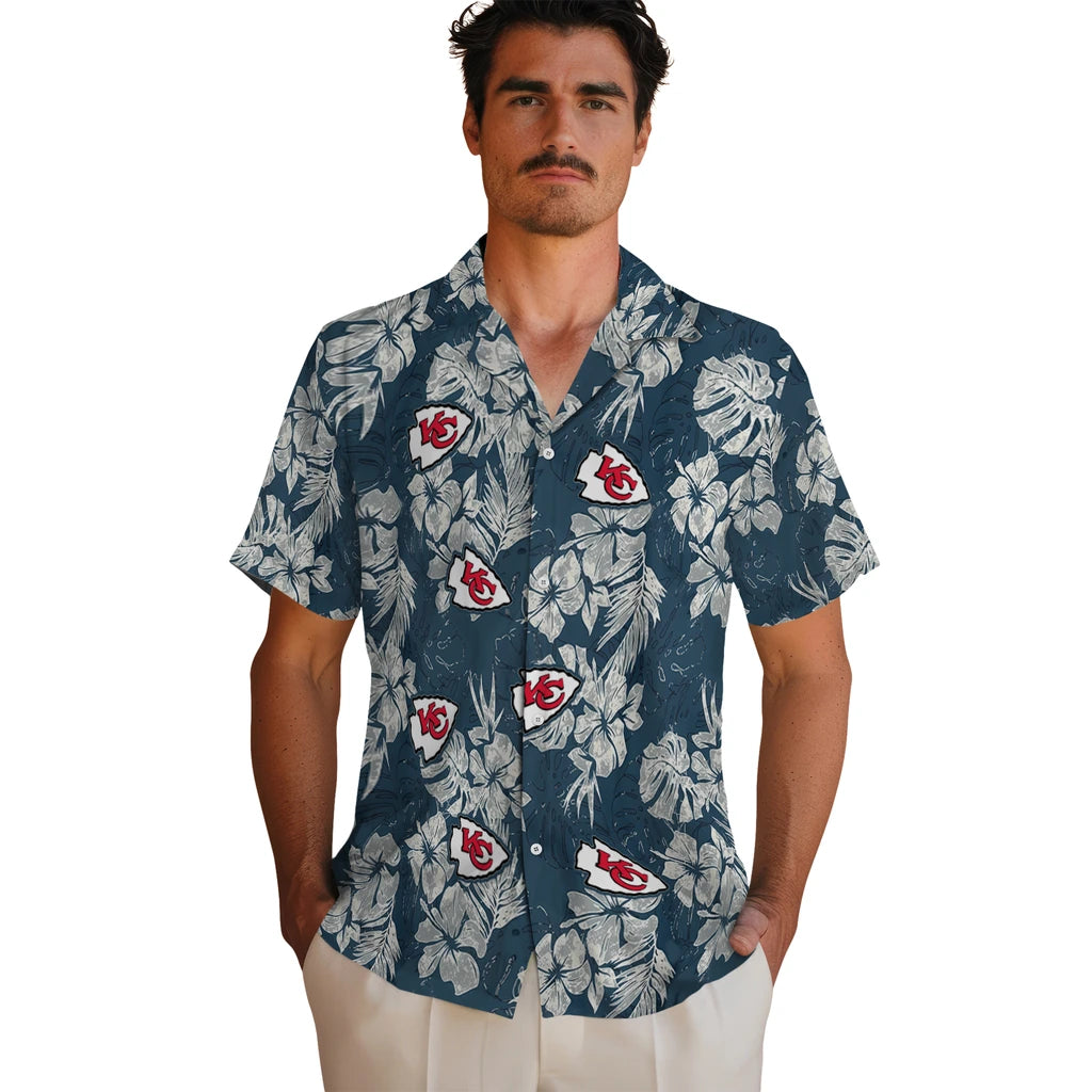 Kansas City Chiefs Hawaiian Shirt - Hibiscus Flowers | Moonbestprint