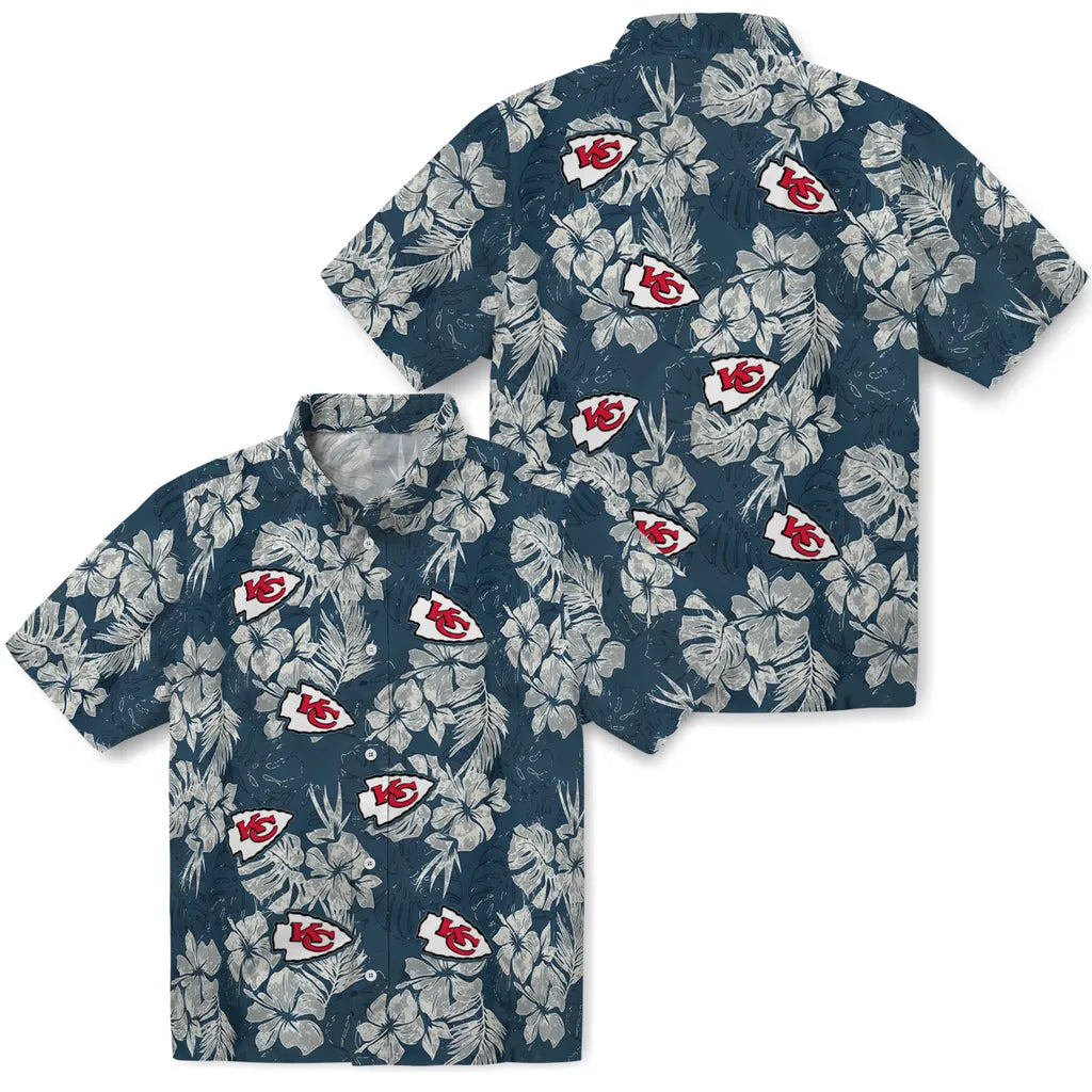 Kansas City Chiefs Hawaiian Shirt - Hibiscus Flowers | Moonbestprint
