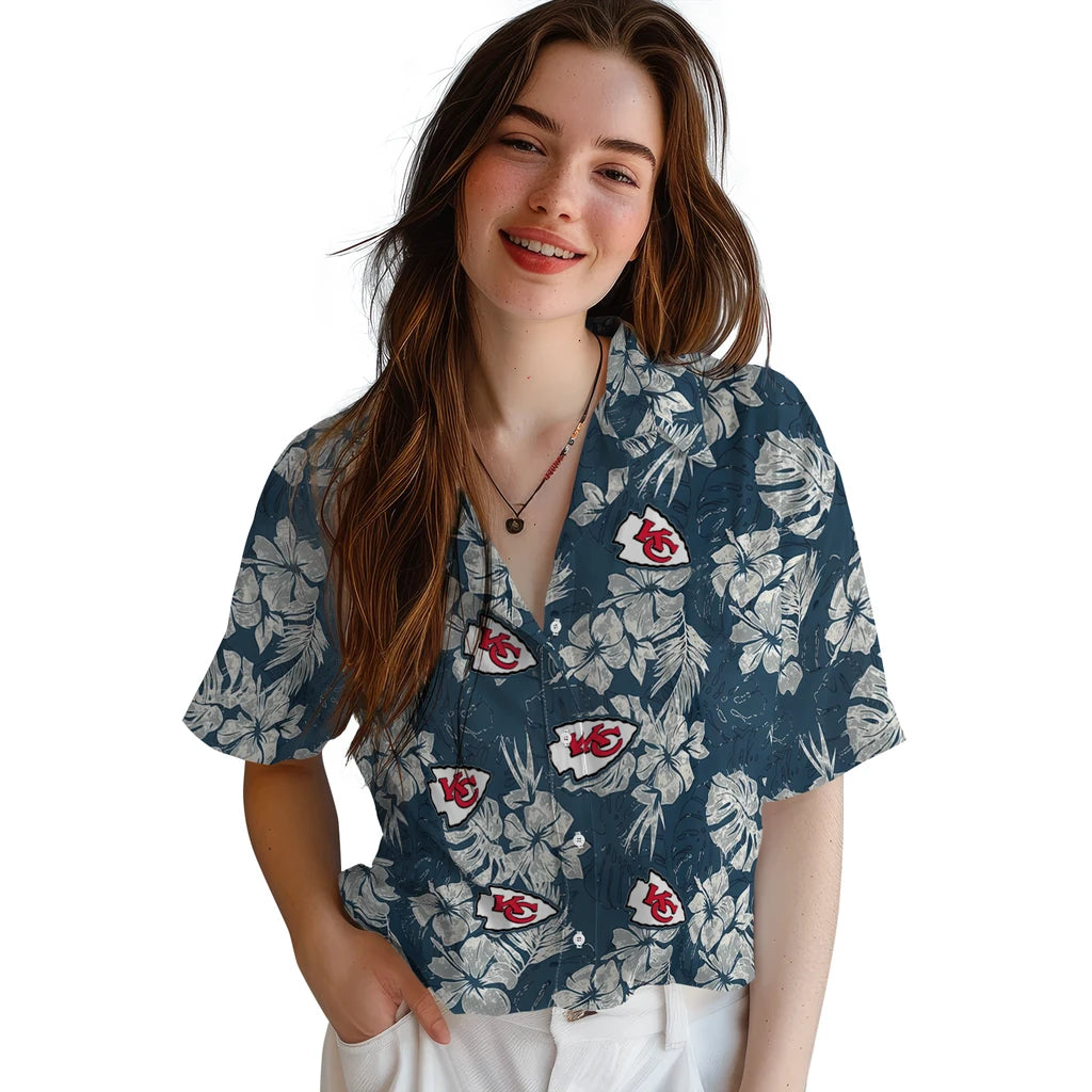 Kansas City Chiefs Hawaiian Shirt - Hibiscus Flowers | Moonbestprint
