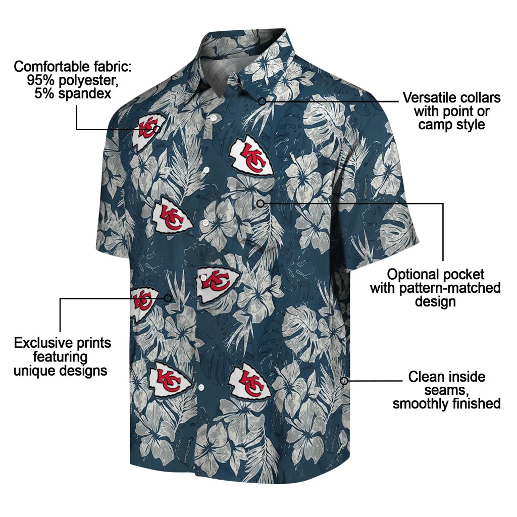 Kansas City Chiefs Hawaiian Shirt - Hibiscus Flowers | Moonbestprint
