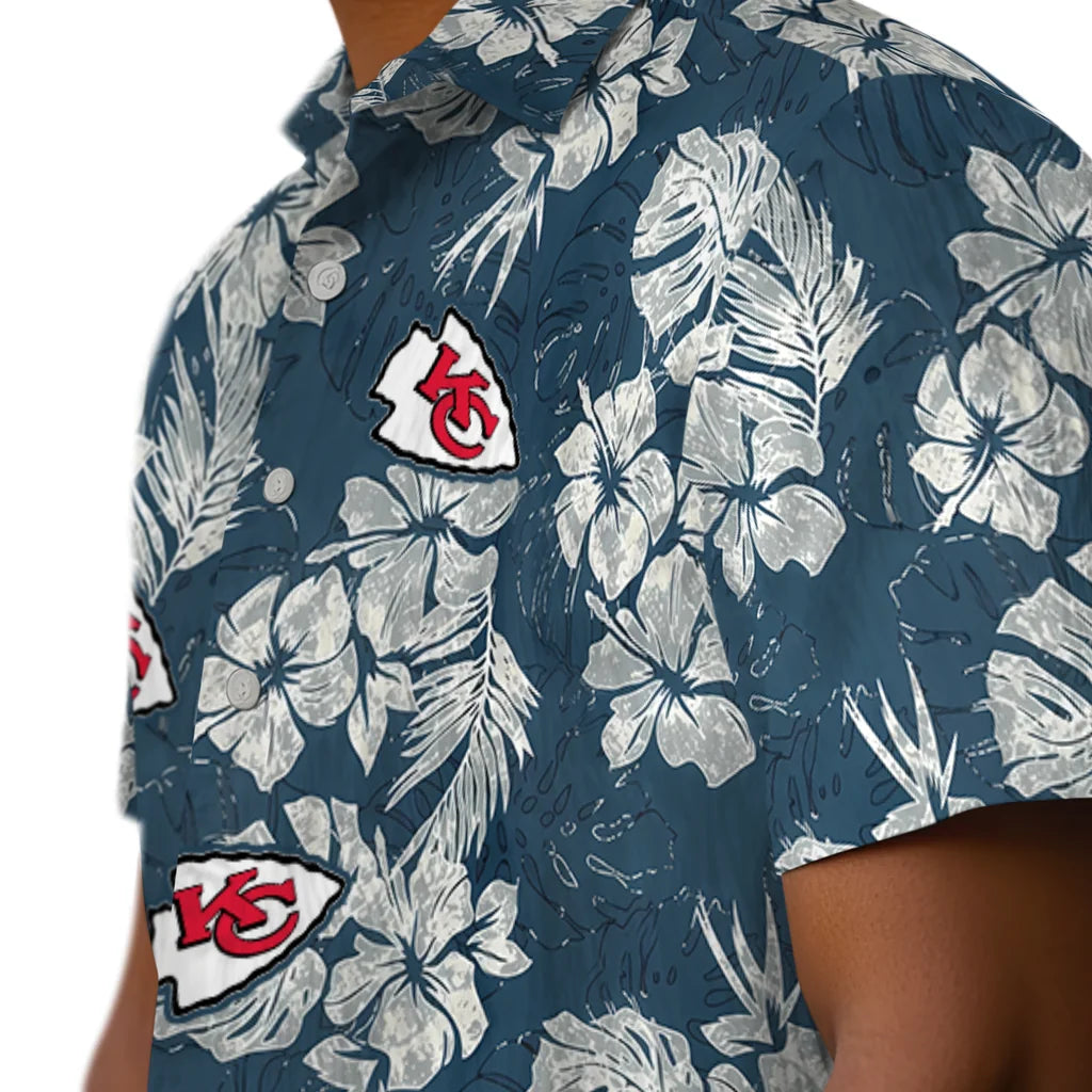 Kansas City Chiefs Hawaiian Shirt - Hibiscus Flowers | Moonbestprint