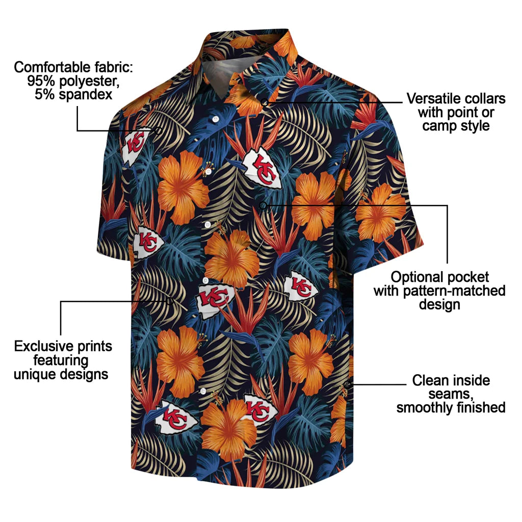 Kansas City Chiefs Hawaiian Shirt - Hibiscus Foliage | Moonbestprint