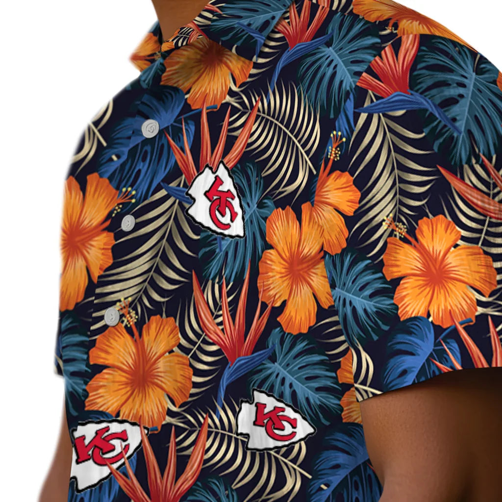 Kansas City Chiefs Hawaiian Shirt - Hibiscus Foliage | Moonbestprint