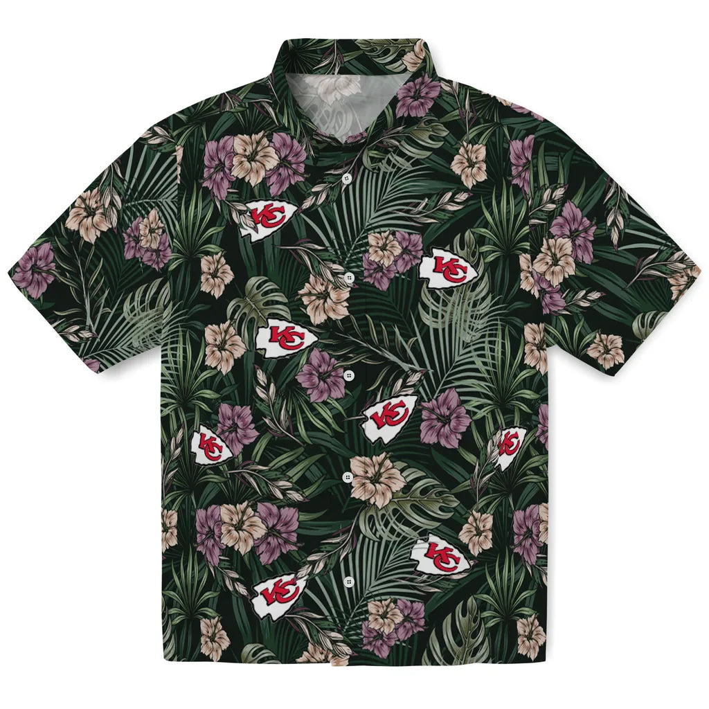 Kansas City Chiefs Hawaiian Shirt - Hibiscus Leaves Pattern | Moonbestprint