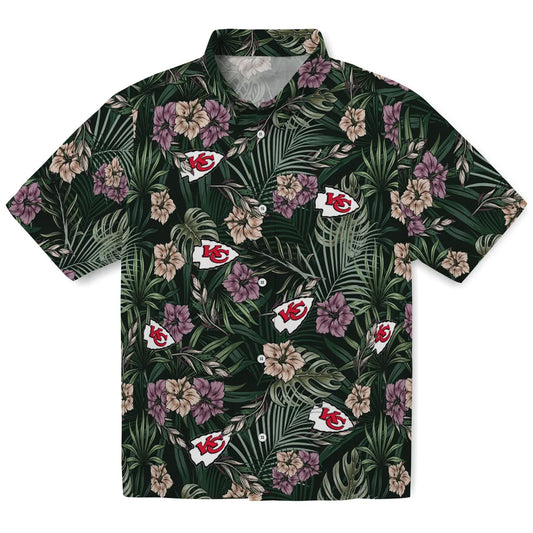 Kansas City Chiefs Hawaiian Shirt - Hibiscus Leaves Pattern | Moonbestprint