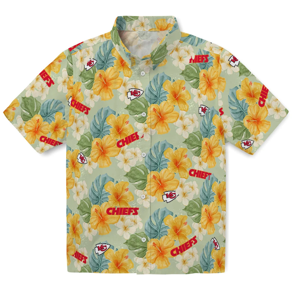 Kansas City Chiefs Hawaiian Shirt - Hibiscus Mood | Moonbestprint