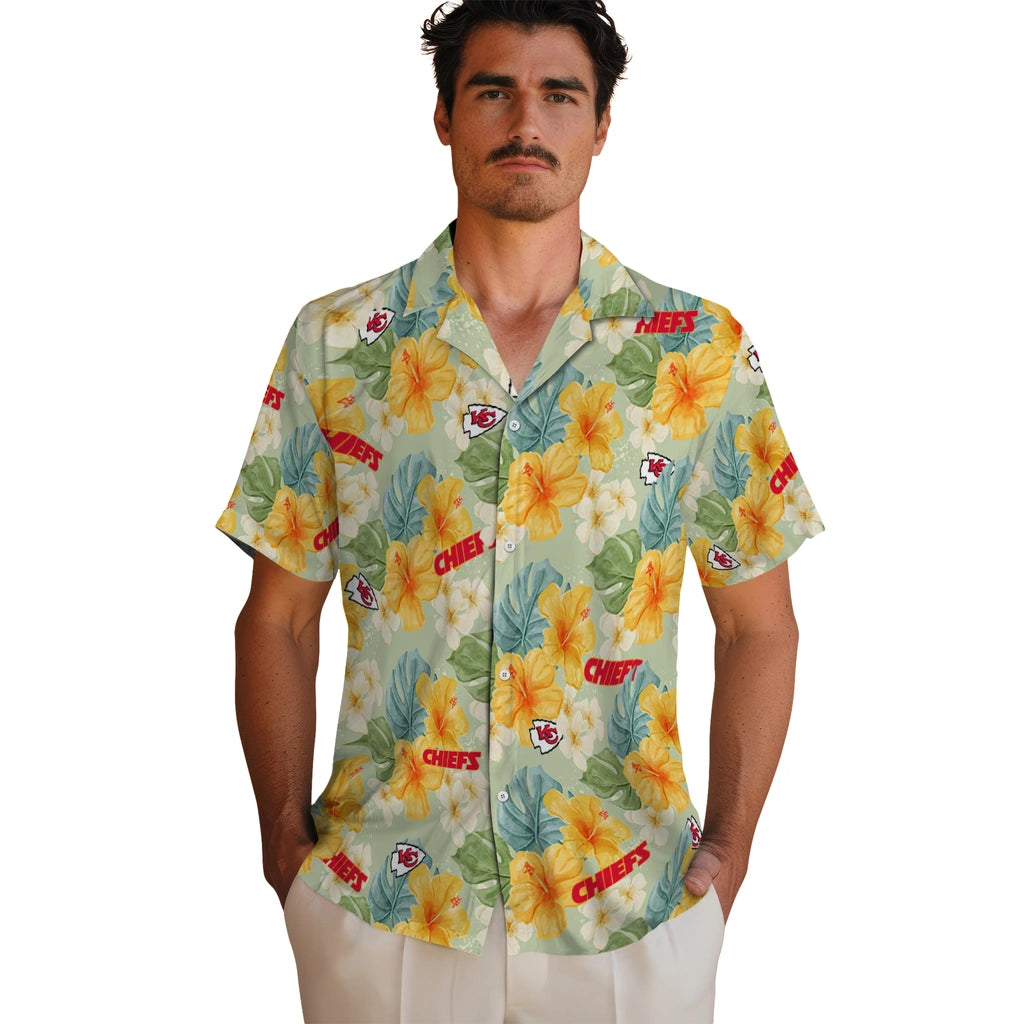 Kansas City Chiefs Hawaiian Shirt - Hibiscus Mood | Moonbestprint