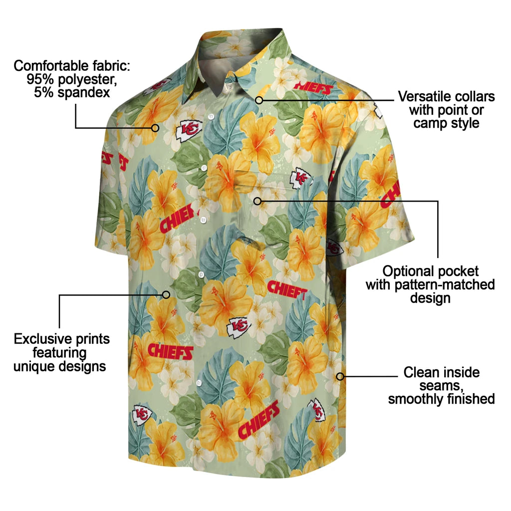 Kansas City Chiefs Hawaiian Shirt - Hibiscus Mood | Moonbestprint
