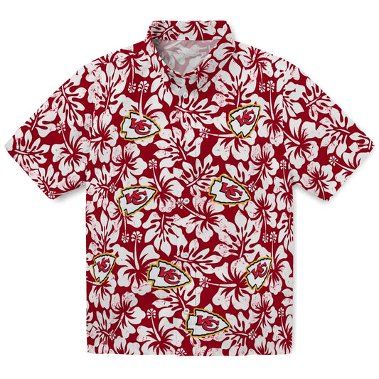 Kansas City Chiefs Hawaiian Shirt - Hibiscus Motif | Moonbestprint