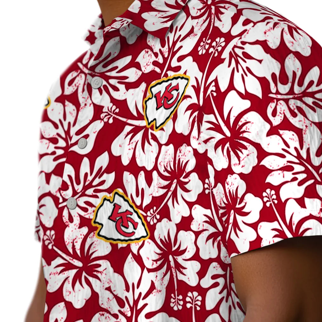 Kansas City Chiefs Hawaiian Shirt - Hibiscus Motif | Moonbestprint