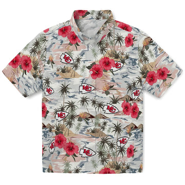 Kansas City Chiefs Hawaiian Shirt - Hibiscus Seaside | Moonbestprint