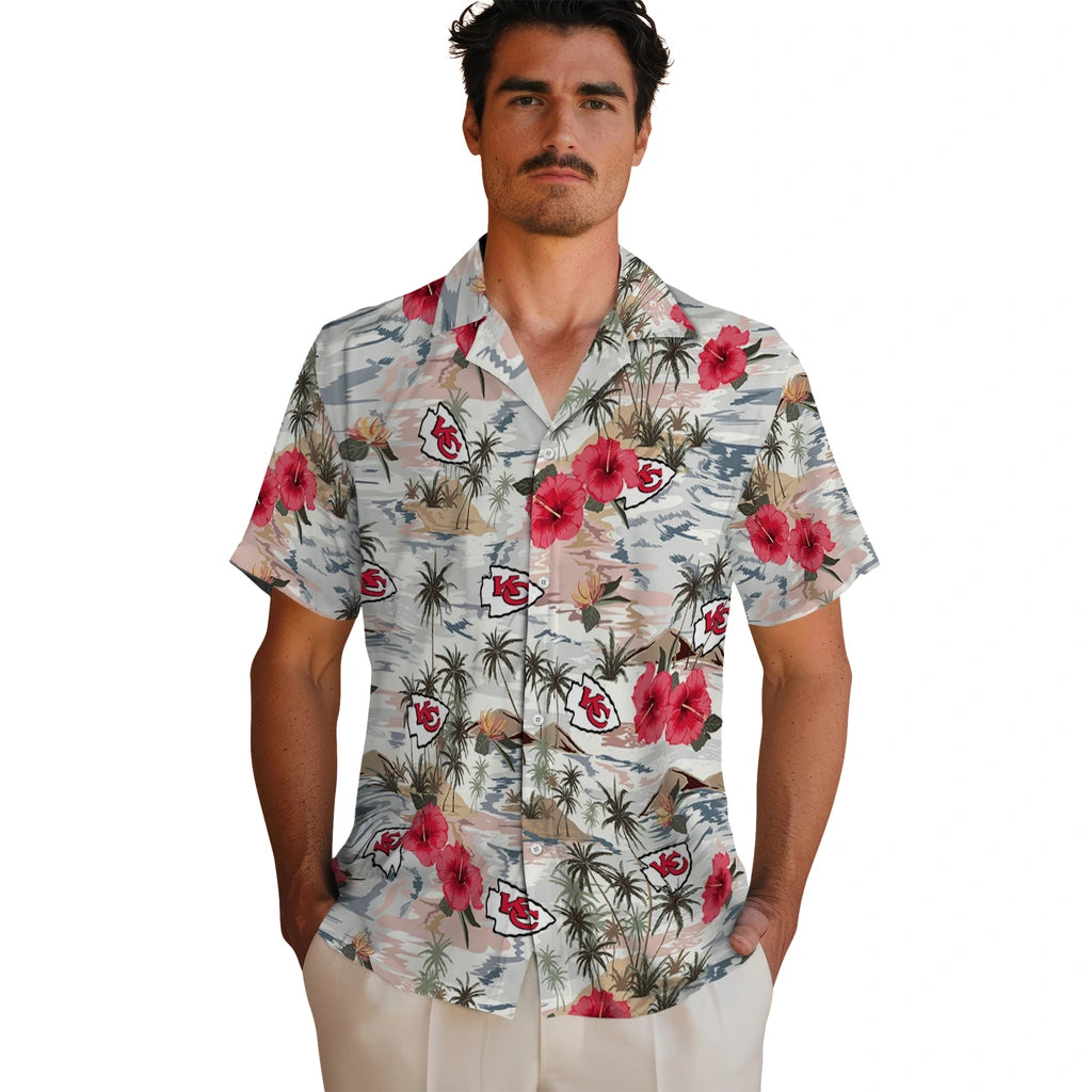 Kansas City Chiefs Hawaiian Shirt - Hibiscus Seaside | Moonbestprint