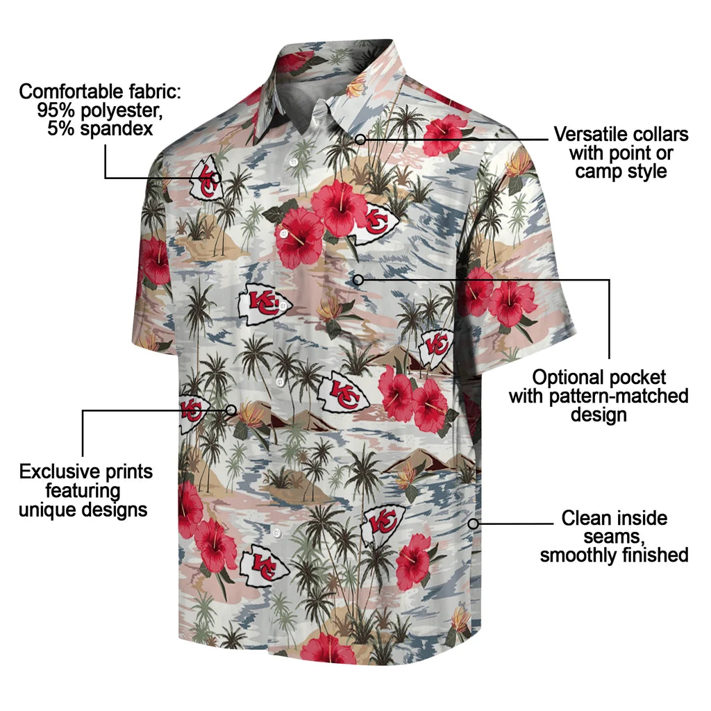 Kansas City Chiefs Hawaiian Shirt - Hibiscus Seaside | Moonbestprint