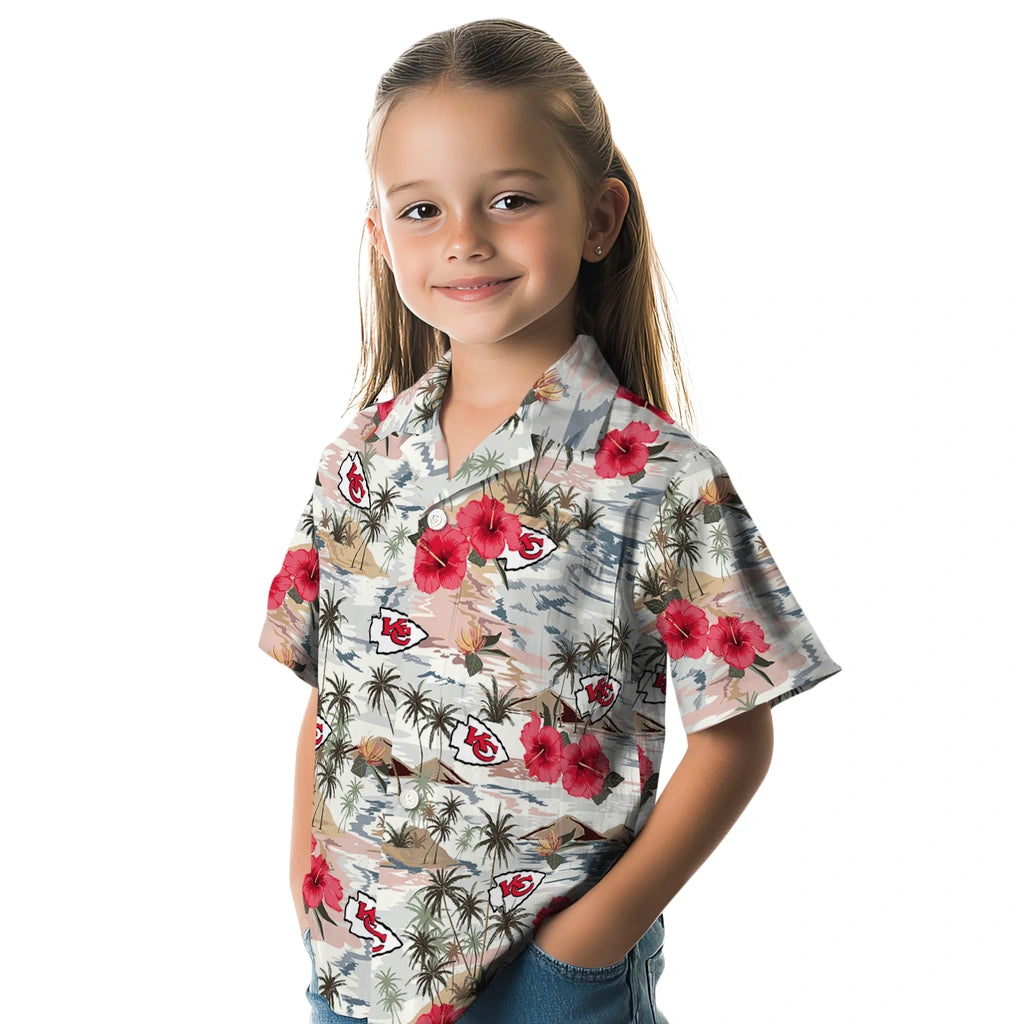 Kansas City Chiefs Hawaiian Shirt - Hibiscus Seaside | Moonbestprint
