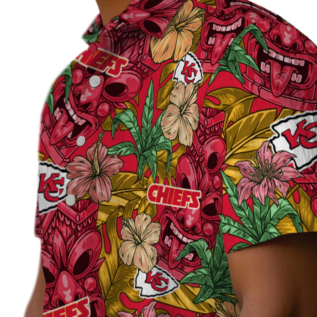 Kansas City Chiefs Hawaiian Shirt - Hibiscus Tiki Jungle | Moonbestprint