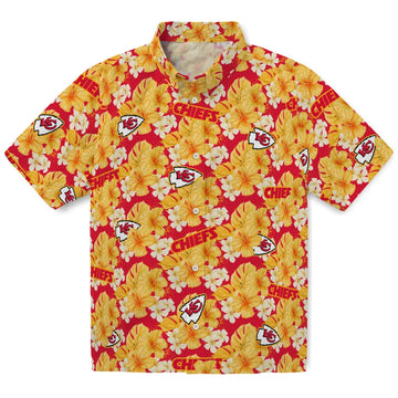 Kansas City Chiefs Hawaiian Shirt - Hibiscus Tropics | Moonbestprint