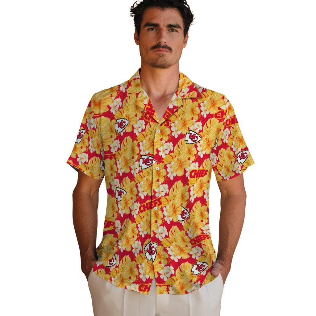 Kansas City Chiefs Hawaiian Shirt - Hibiscus Tropics | Moonbestprint