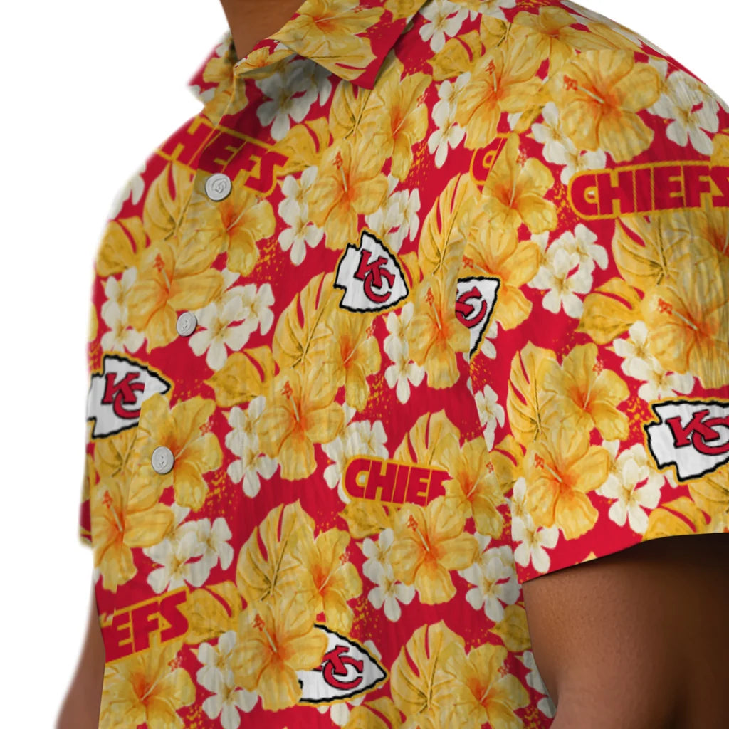 Kansas City Chiefs Hawaiian Shirt - Hibiscus Tropics | Moonbestprint
