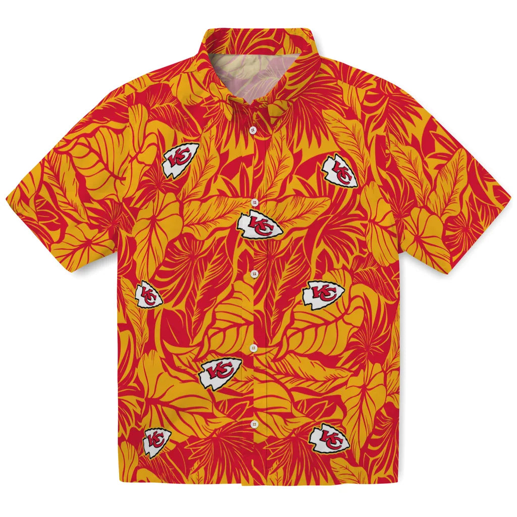 Kansas City Chiefs Hawaiian Shirt - Monstera Layer | Moonbestprint