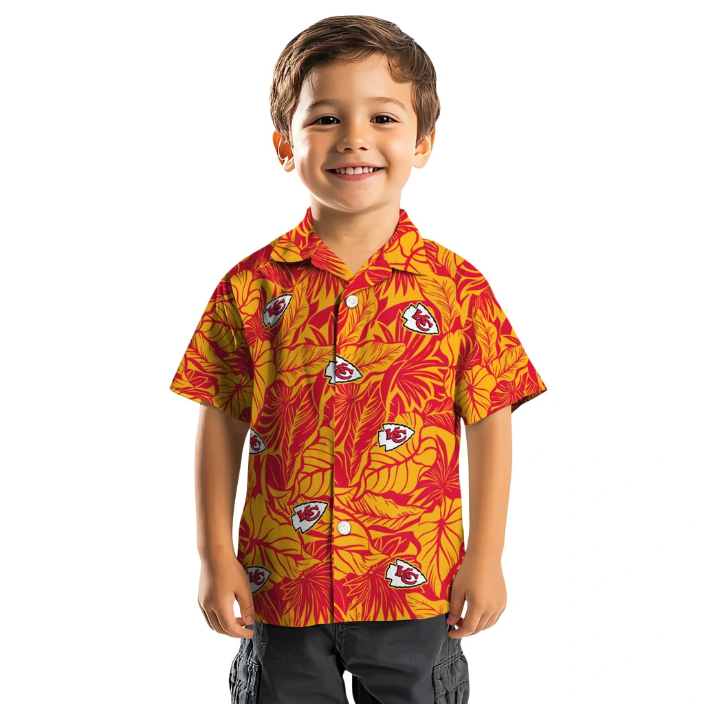 Kansas City Chiefs Hawaiian Shirt - Monstera Layer | Moonbestprint