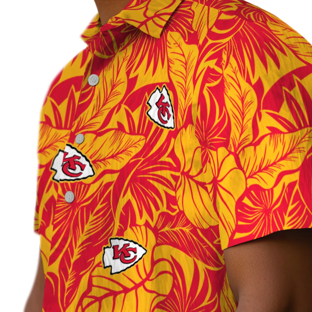 Kansas City Chiefs Hawaiian Shirt - Monstera Layer | Moonbestprint