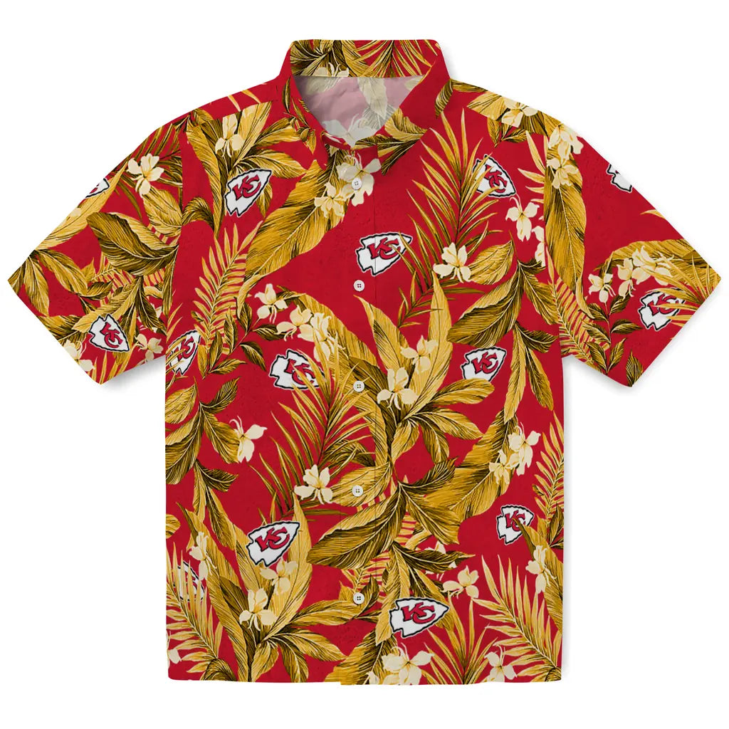 Kansas City Chiefs Hawaiian Shirt - Palm Leaves | Moonbestprint