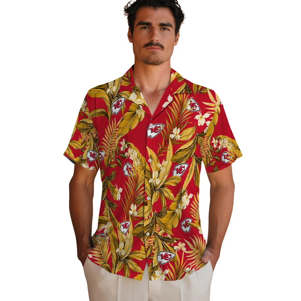 Kansas City Chiefs Hawaiian Shirt - Palm Leaves | Moonbestprint