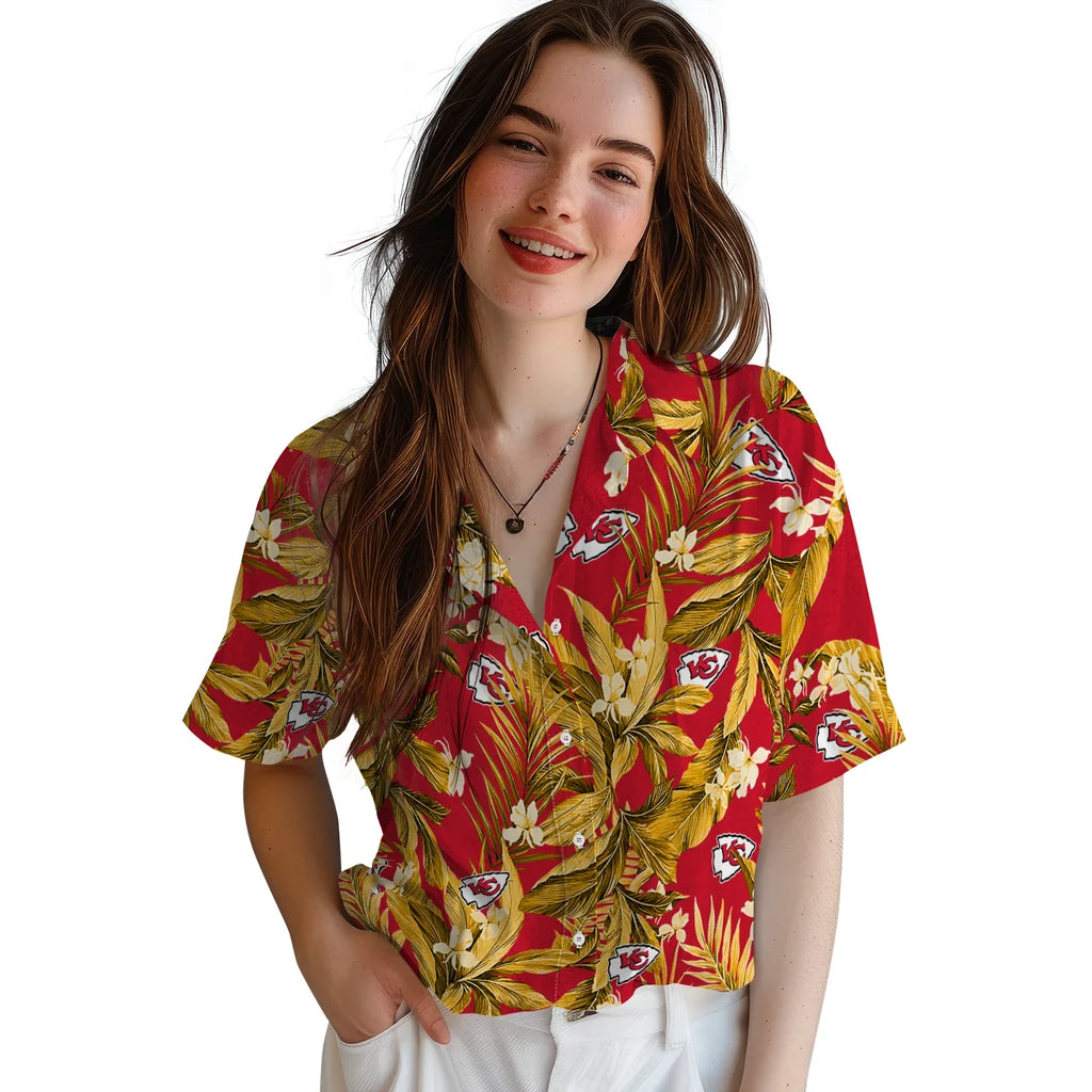 Kansas City Chiefs Hawaiian Shirt - Palm Leaves | Moonbestprint