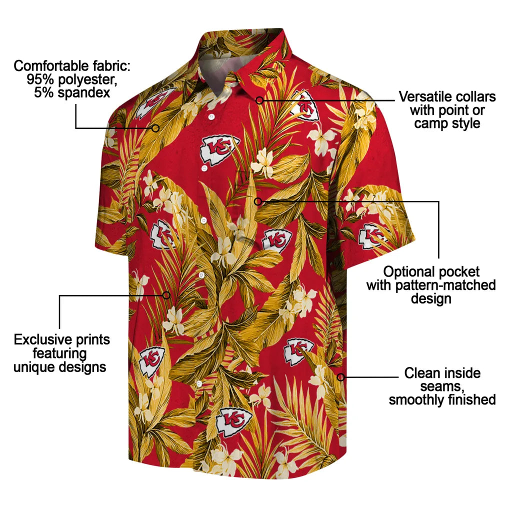 Kansas City Chiefs Hawaiian Shirt - Palm Leaves | Moonbestprint
