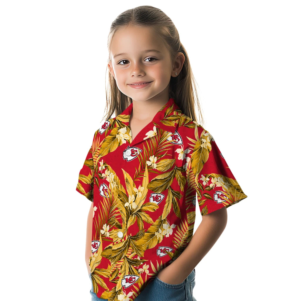 Kansas City Chiefs Hawaiian Shirt - Palm Leaves | Moonbestprint