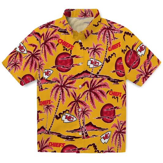 Kansas City Chiefs Hawaiian Shirt - Palm Sunset | Moonbestprint