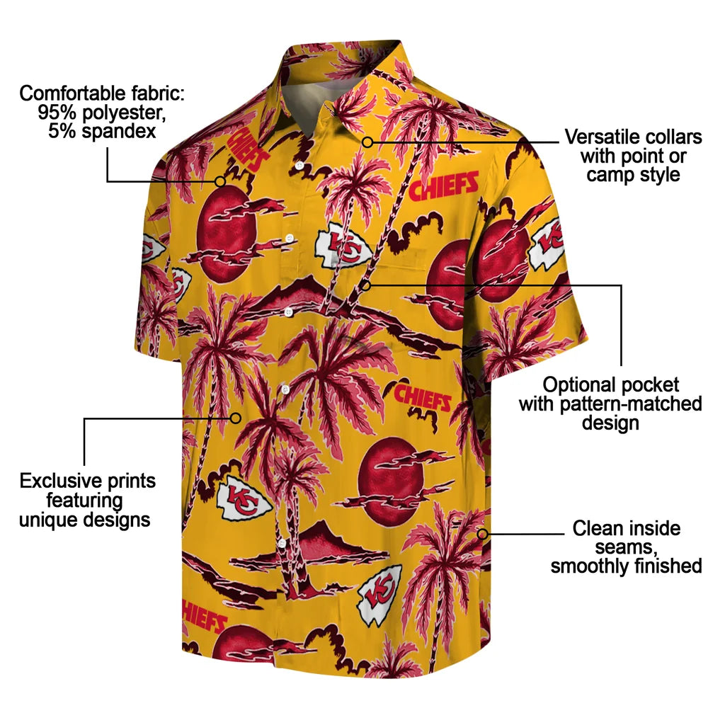 Kansas City Chiefs Hawaiian Shirt - Palm Sunset | Moonbestprint
