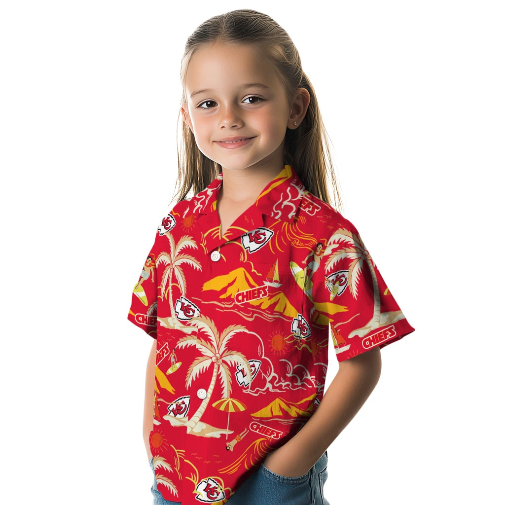 Kansas City Chiefs Hawaiian Shirt - Palm Tree Island | Moonbestprint