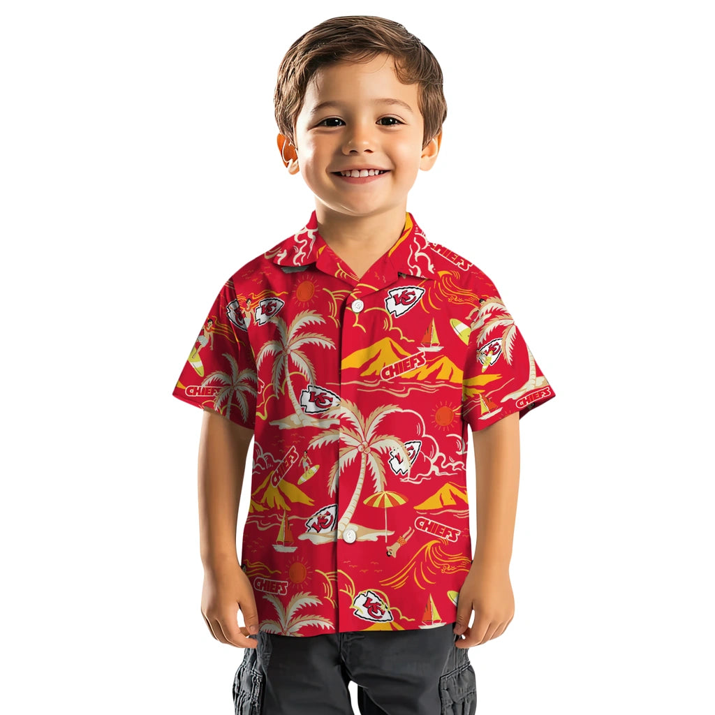 Kansas City Chiefs Hawaiian Shirt - Palm Tree Island | Moonbestprint