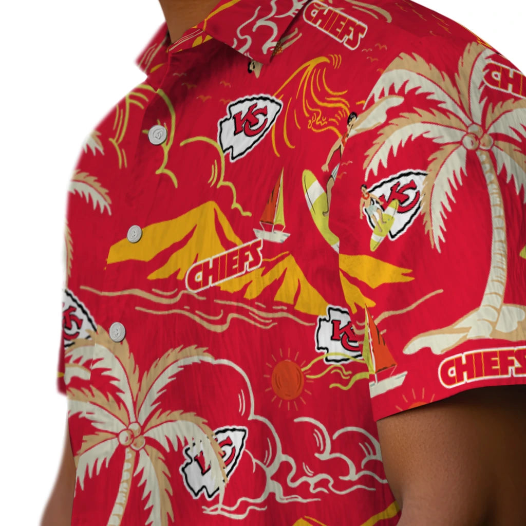 Kansas City Chiefs Hawaiian Shirt - Palm Tree Island | Moonbestprint