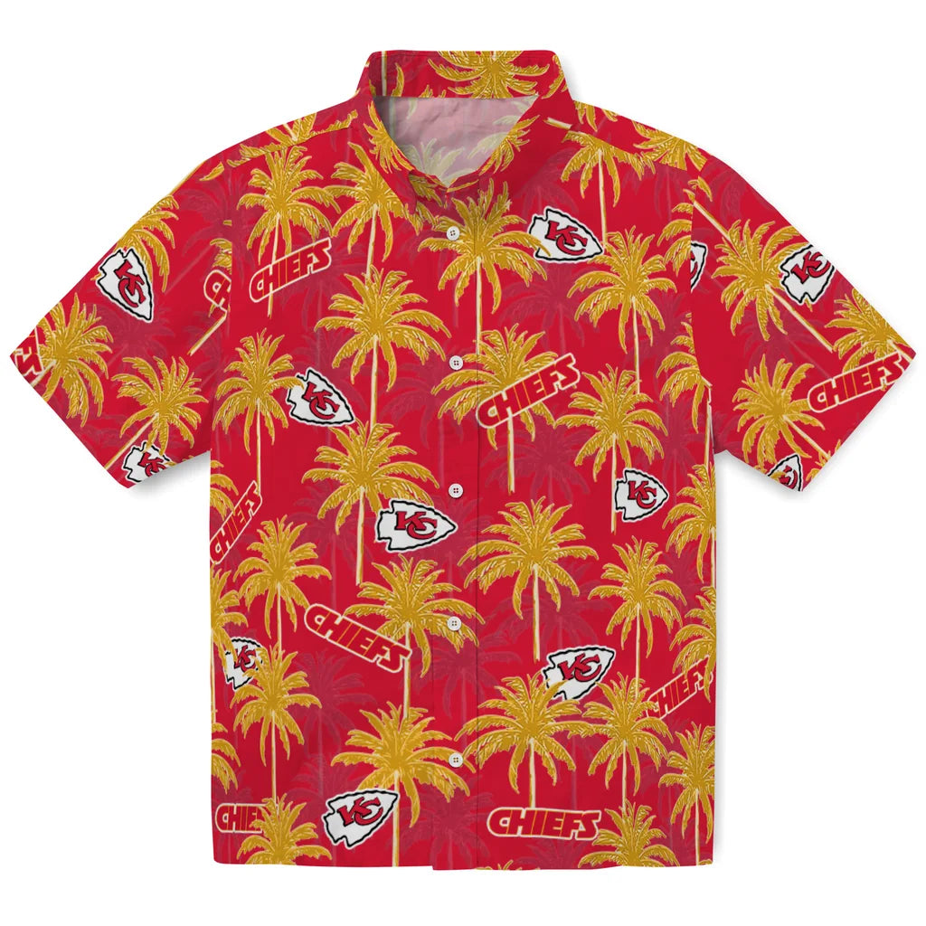 Kansas City Chiefs Hawaiian Shirt - Palm Tree Motif | Moonbestprint