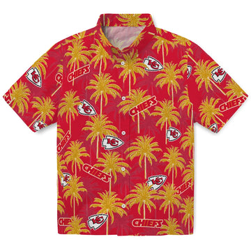 Kansas City Chiefs Hawaiian Shirt - Palm Tree Motif | Moonbestprint